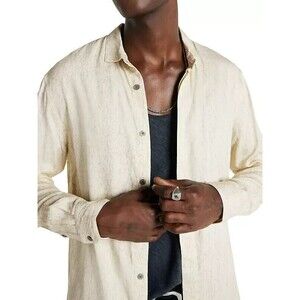 JOHN VARVATOS Shirt Mens Small Yellow Pastel Button Up RODNEY Sport $228